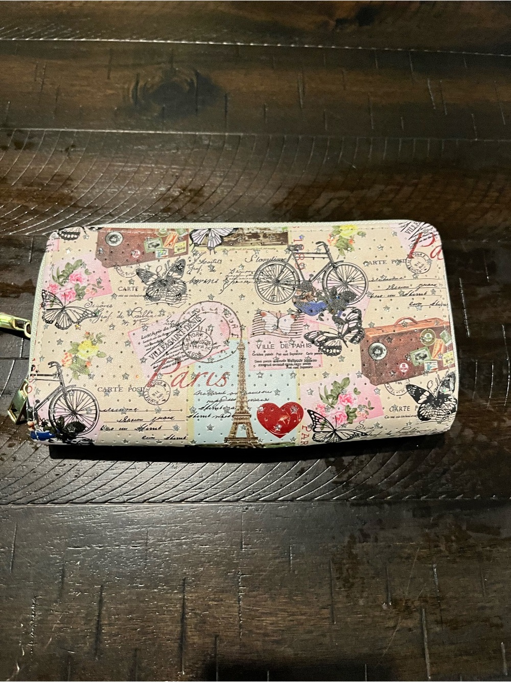 Blush Kiss wallet Paris Travel Themed